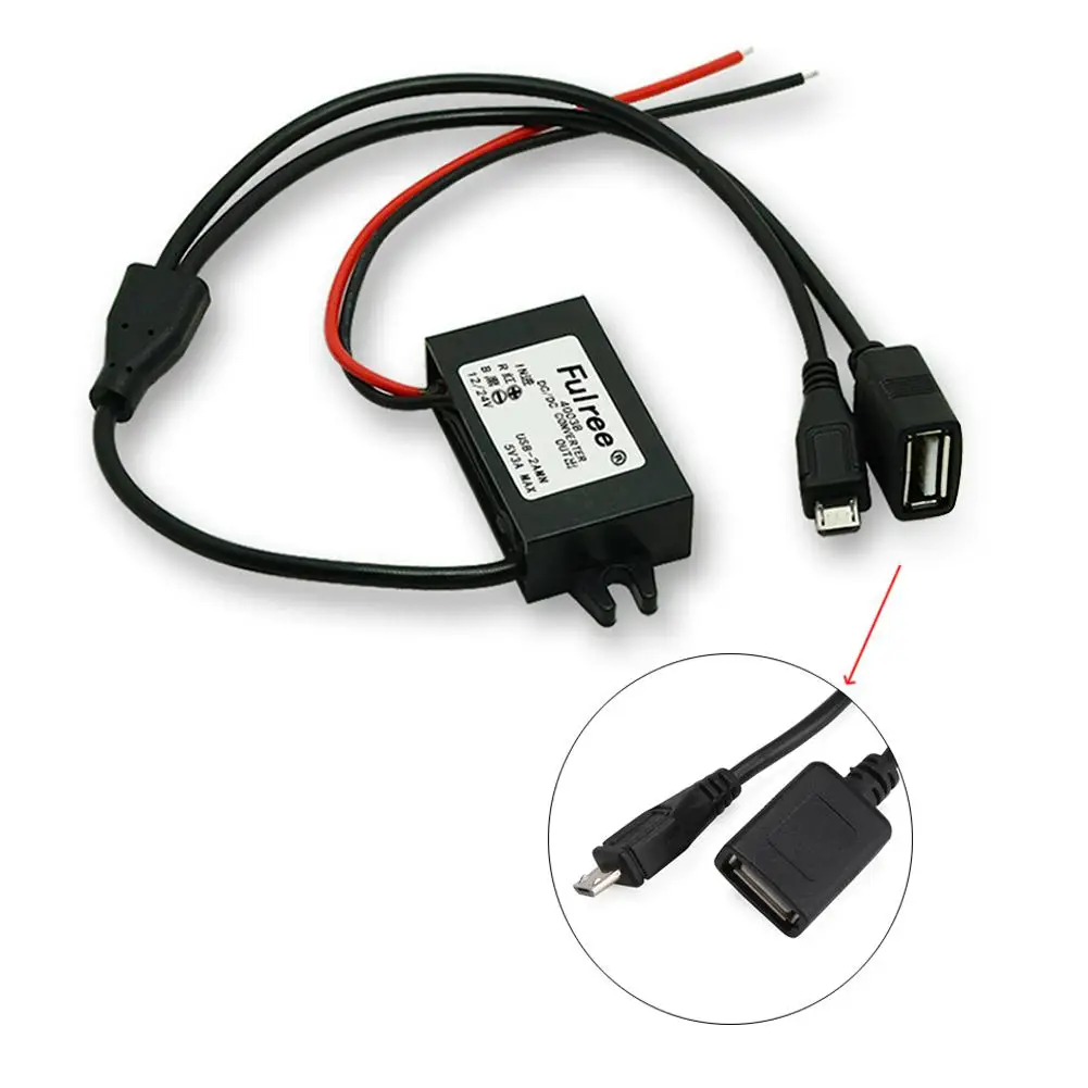 1 для 2 USB Женский Micro 12 V 24 5 автомобильный блок питания Buck преобразователь модуль |