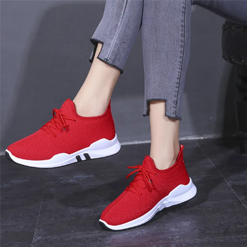 Women Running Shoes women's sneakers Trainers Lace Up Flat Comfy Fitness Gym Sports Shoes Casual ladies Shoes  #2g28#F (8)