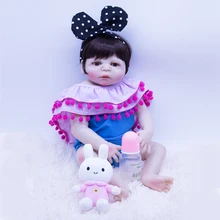 Silicone bathing doll toy reborn baby dolls black hair girl Realistic bebes reborn doll Non-toxic Fake vinyl baby for boys gift Silicone bathing doll toy reborn baby dolls black hair girl Realistic bebes reborn doll Non-toxic Fake vinyl baby for boys gift
