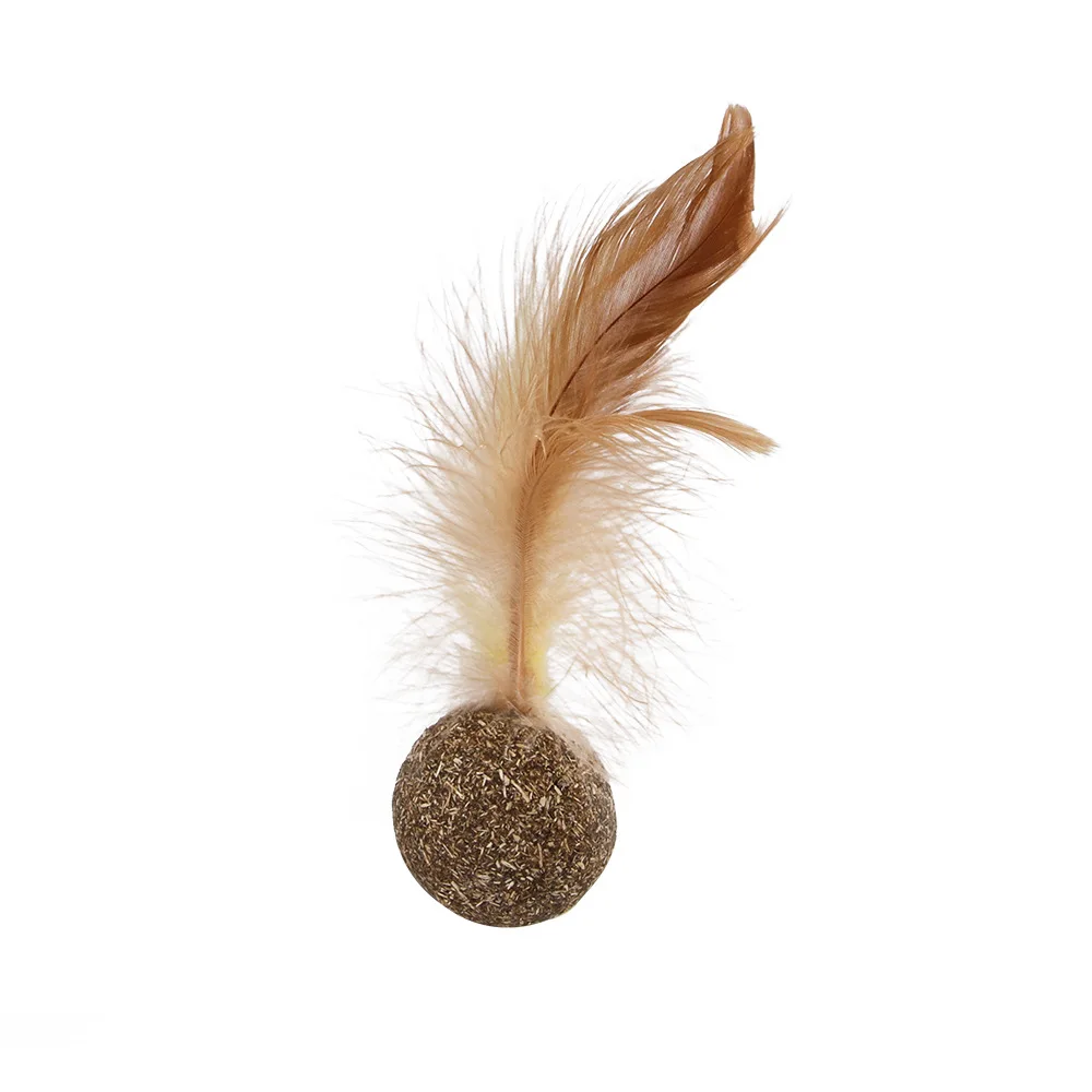 Cat Toy Catnip Ball Chicken Feather Shuttlecock Pet Cat Chewing Healthy Interactive Tease Toy Healthy and Non-toxic Toys Kittens (4)