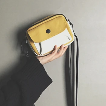 

Classic Canvas Mobile Phone Shoulder British Fashion samll Simple Small Square Bag Crossbody Zipper Cloth Purse Bags B41-26