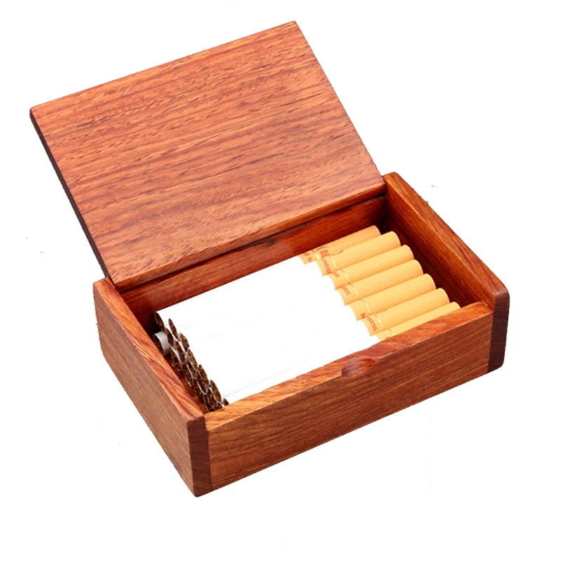 

Cigarette Case Handmade Rosewood Cigarette Accessories Pure Natural Cigarette Box High-end Card Case Not Contain Paint or Wax