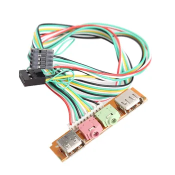 

PC Computer Case Front Panel USB Audio Port Mic Earphone Cable Panel With 2 USB Ports and 2 Audio Jacks With Cable