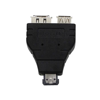 

Wholesale Power eSATA To eSATA + USB Combo Splitter Converter Adapter Connector Hard Disk Cable Dual Port Converters Universal