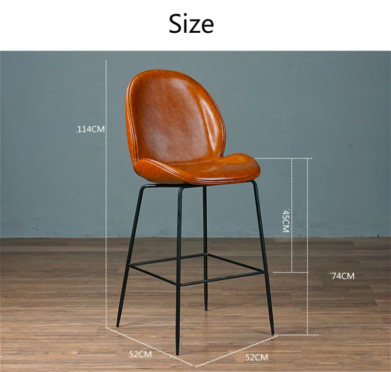 Simple Style Nordic Bar Chair with Backrest Creative Coffee Shop High Stool Household Multi-function Firm Balcony Leisure Chair Simple Style Nordic Bar Chair with Backrest Creative Coffee Shop High Stool Household Multi-function Firm Balcony Leisure Chair