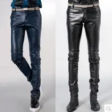 28-35 новые осенние мужские корейские тянущиеся кожаные штаны из искусственной кожи тонкие мужские зимние кожаные штаны для мотоцикла