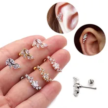 TTLIFE Shaped гусеничный серьги женские ювелирные изделия изысканные серьги-гвоздики из кубического циркония ушной альпинист ушной гусеничный белый цветок со стразами звезда маркиза