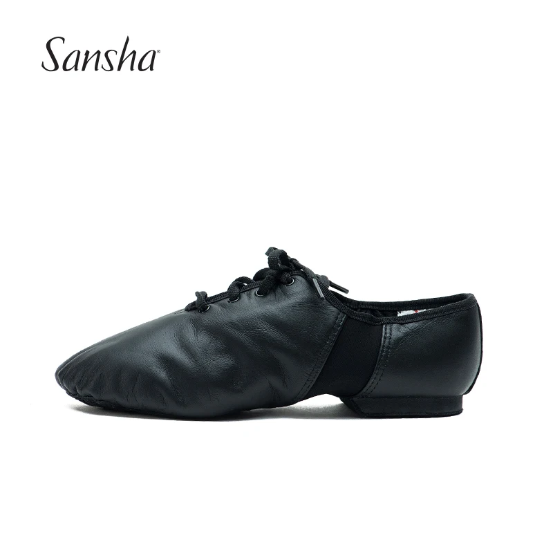 

Sansha Superior Genuine Cow Leather Black Tan Jazz Salsa Stretch Dance Shoes For Women Men JS1LCO