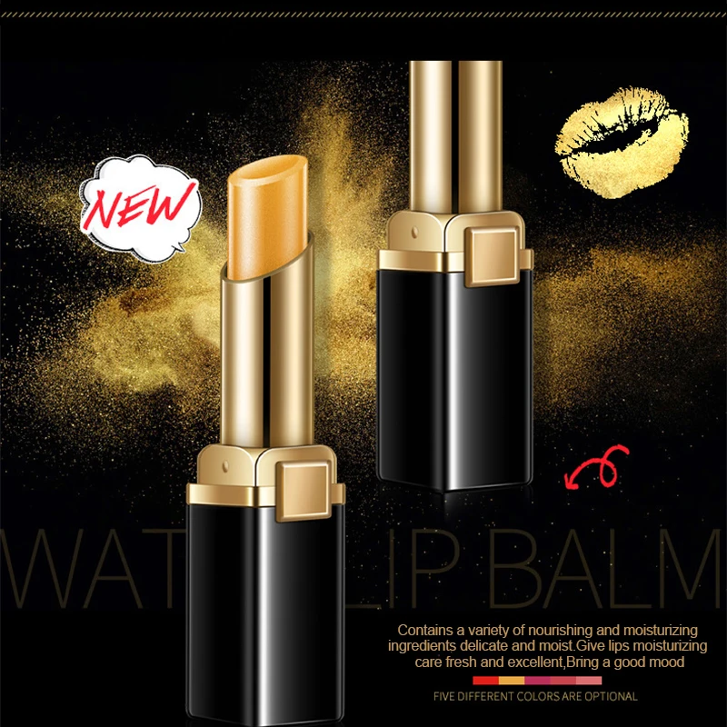 BIOAQUA Gold Lipstick Brilliant Lip Gloss Refreshing Long Lasting Lipstick Women Sexy Luxury Glitter Makeup Lips Tool 38