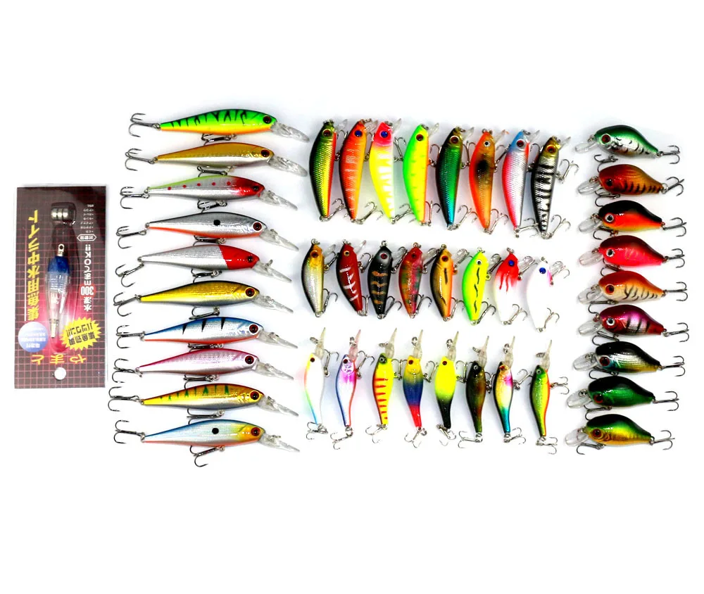 44PCS New hot Rock Minnow fishing lures set lure kit seawater fish