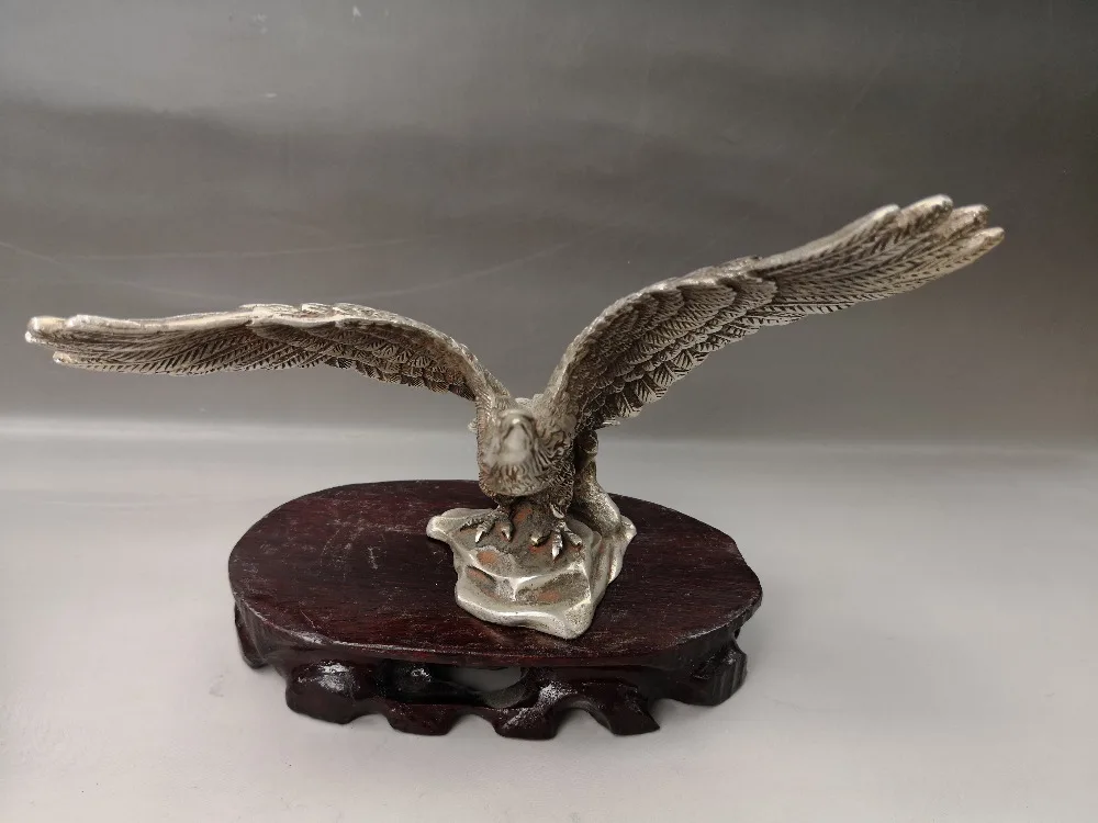 

Chinese old Decoration plated silver Carving roc