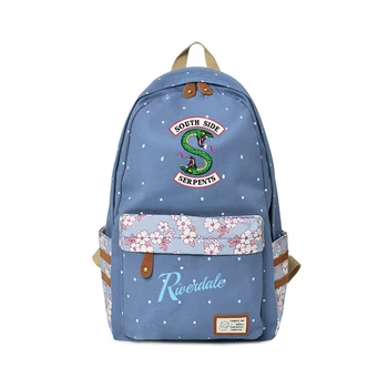 

Riverdale Backpack Teenagers Funny Backpacks American TV riverdale South Side Travel point Kawaii Fashion Flower wave point Bags
