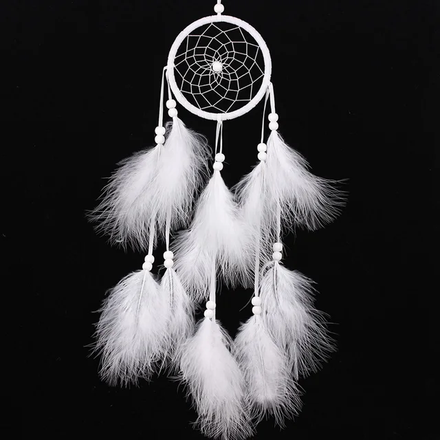 India Style Dreamcatcher White Handmade Dream Catcher Craft Gif Net India Style Dreamcatcher White Handmade Dream Catcher Craft Gif Net With Feathers Wall Hanging Decoration Ornament Color
