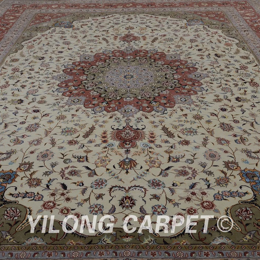 Yilong 10'x14 'Персидского гостиной ковры распродажа Изысканный современный шерстяной ковер из шелка (1497)