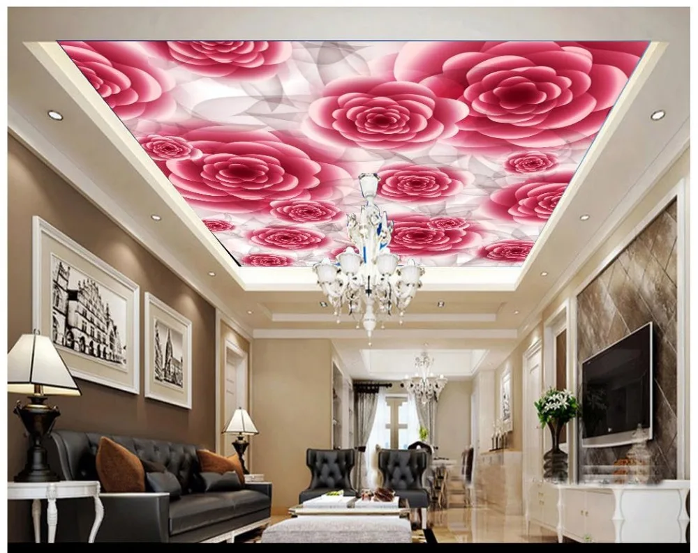 Custom 3d photo wallpaper 3d ceiling murals wallpaper Romantic flower