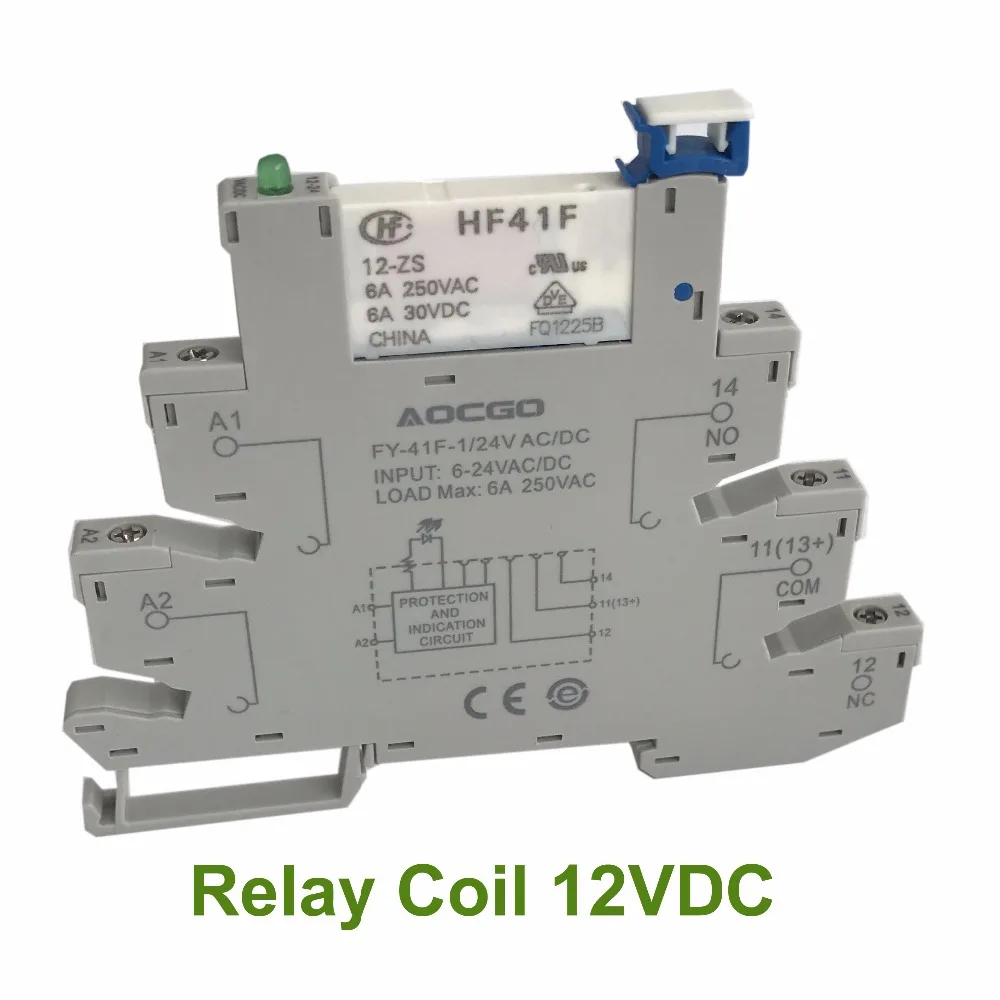 Тонкое реле на винтовой розетке со светодиодной и защитной схемой 12VDC/AC|slim relay|relay