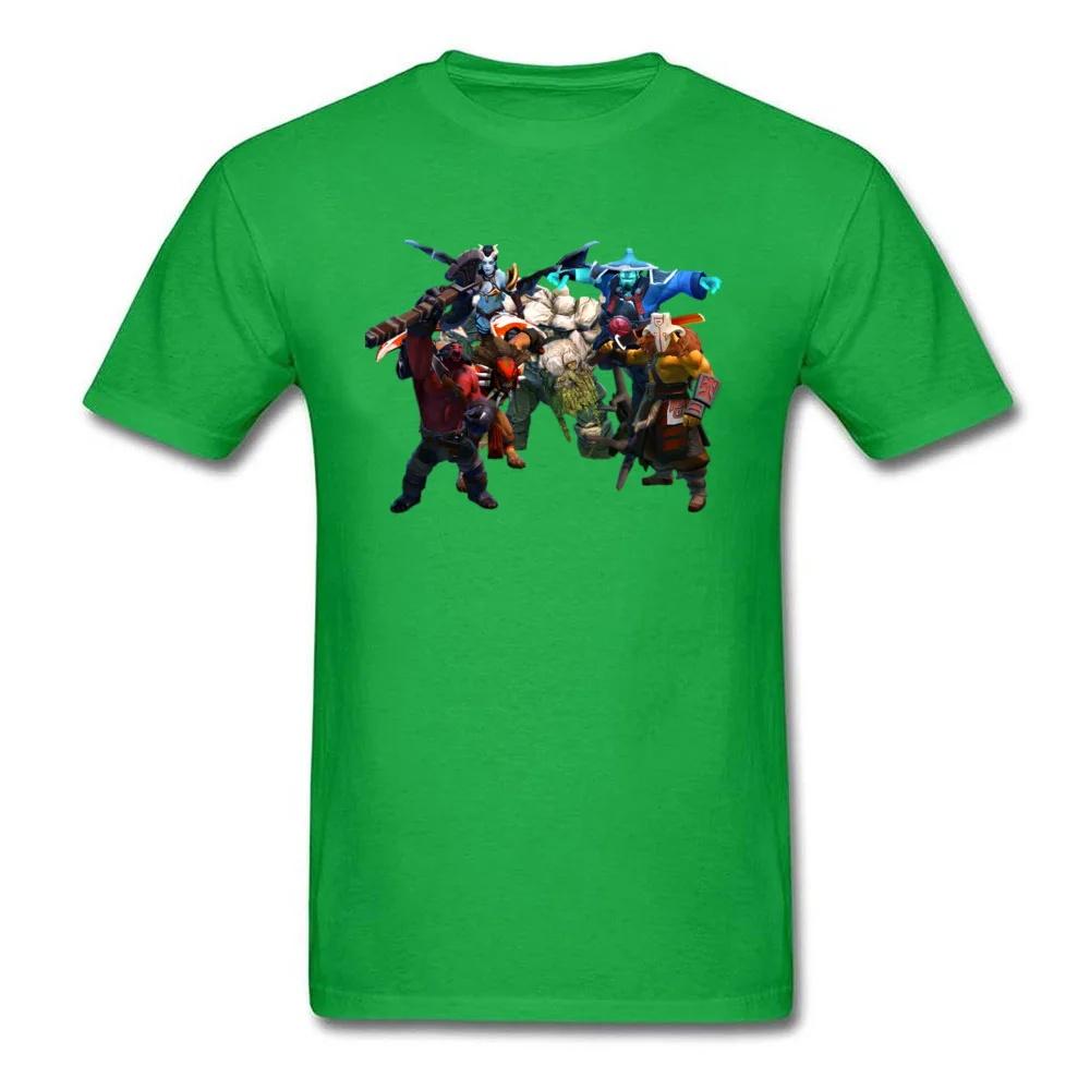 Comics Dota 2 Heroes Tops Shirt for Men Cute Summer O-Neck All Cotton Short Sleeve T Shirts Crazy Tees Drop Shipping Dota 2 Heroes green
