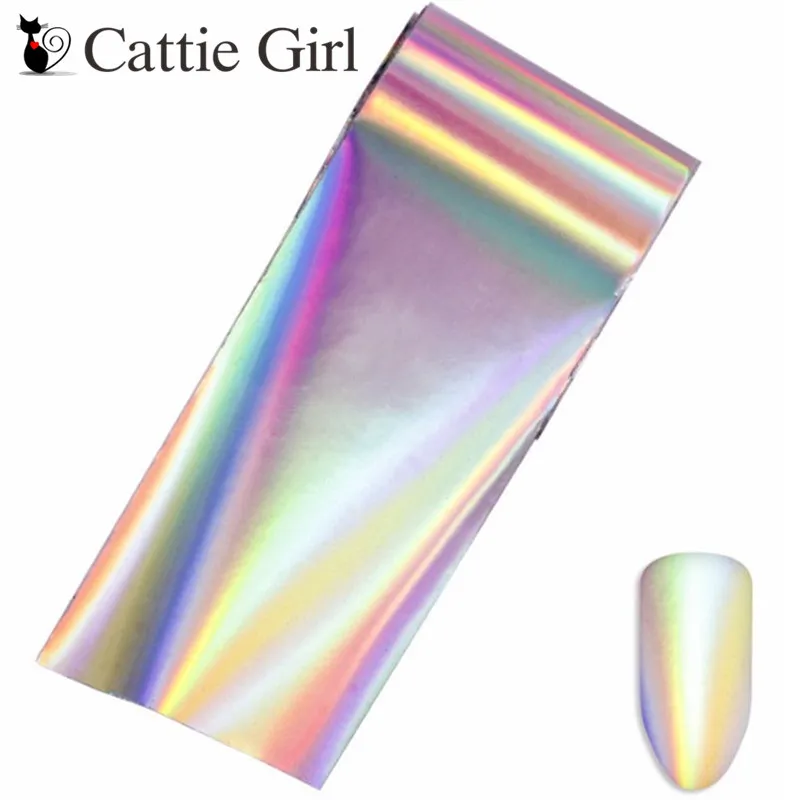 

1 roll 4*100CM Holographic Nail Foils Geometric Design Wave Star Nail Art Transfer Foil Transfer Stickers Paper Nail Decals