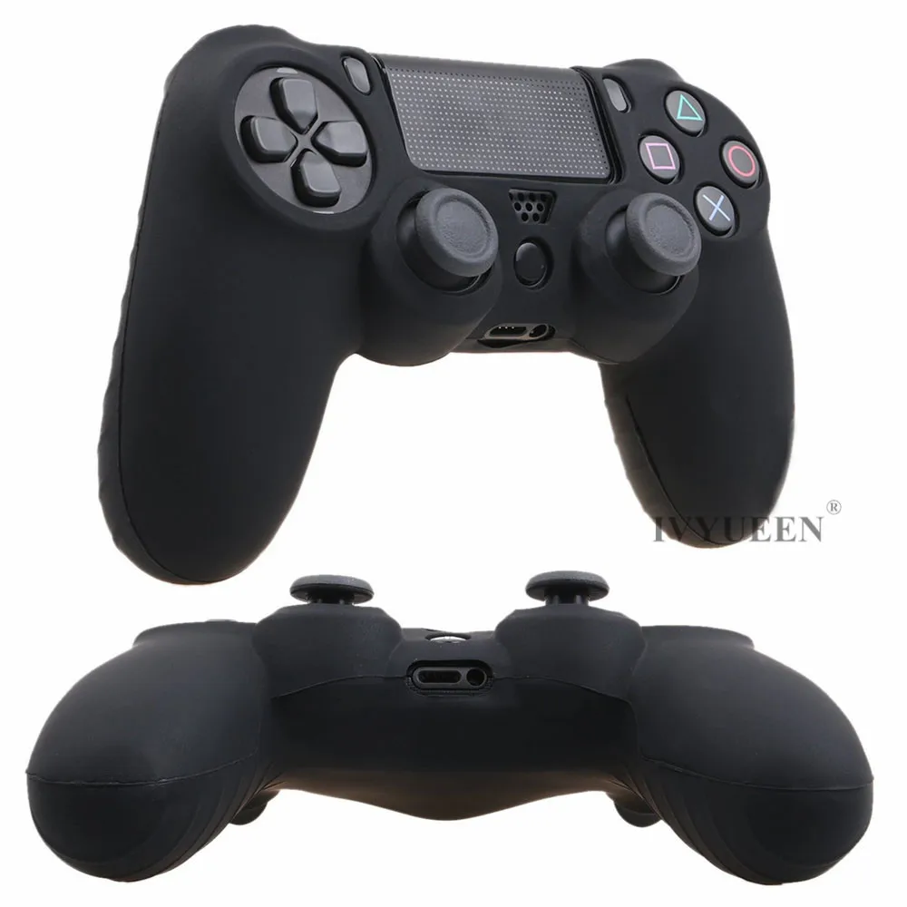 IVYUEEN 5 в 1 для Dualshock 4 PS4 Pro тонкий контроллер силиконовый гелевый Чехол для кожи+ палки с захватом для большого пальца+ 2 светодиодный стикер