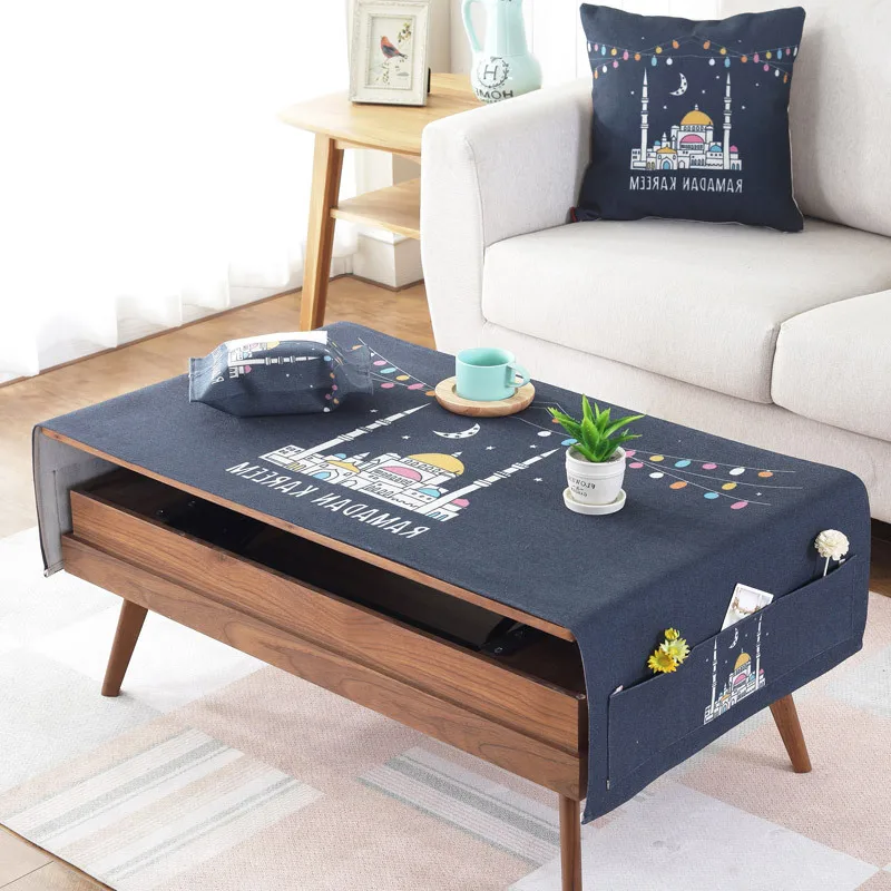 

Simanfei Table cloth Colored Flower pattern waterproof dustproof Thicken rectangular and round tablecloth Home textile