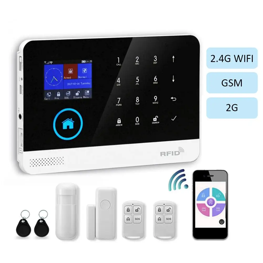 

GSM WIFI 2G Wireless Smart Home Security Alarm System APP Remote Alarm System PG103 Alarm