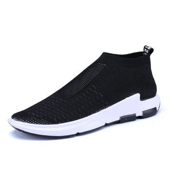 

Pop Breathable Men Casual Shoes Nice Summer Fashion Herrenschuhe Lightweight Comfortable Slip-on Adult Style Sneakers Red Black