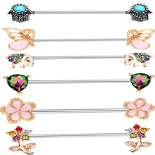 JUNLOWPY нержавеющая сталь 14 калибра Промышленные Штанги Серьги, Надеваемые На ушной хрящ спирально-раковины тела уха Бар Tragus Пирсинг ювелирные изделия 1 шт