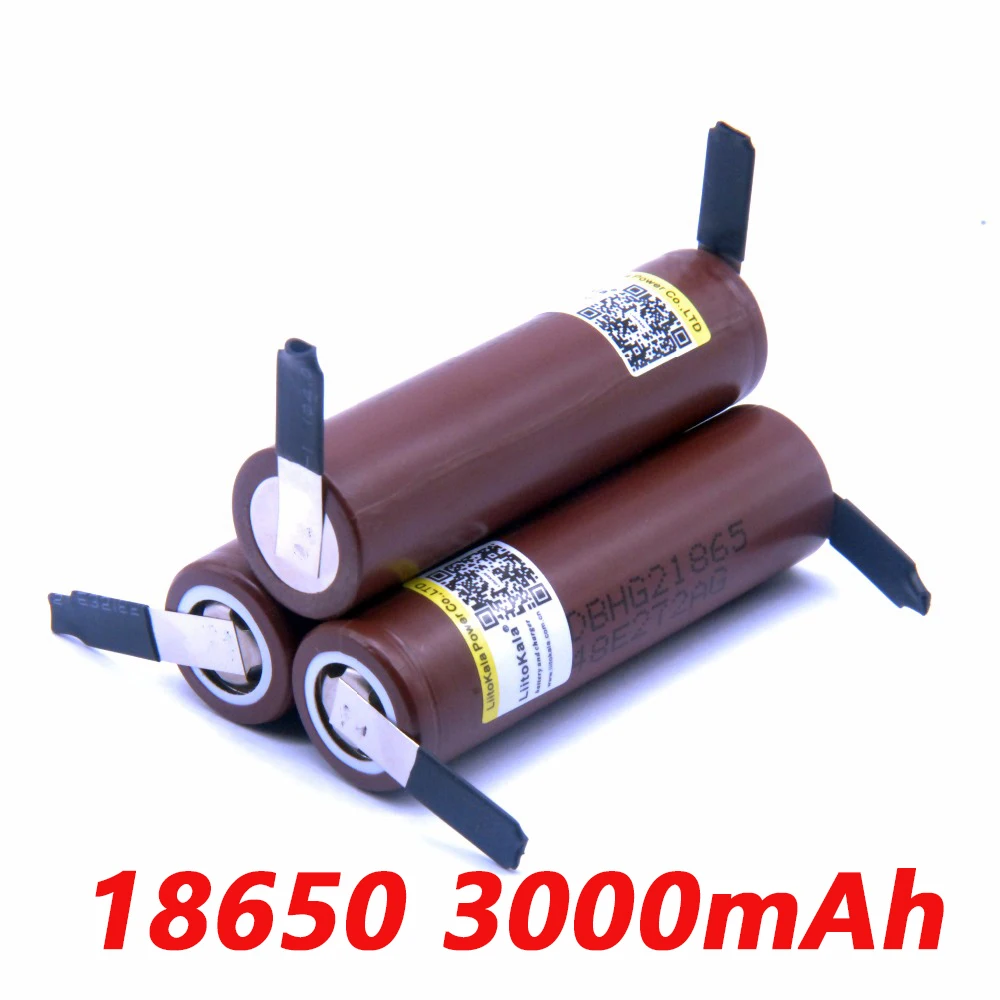 

Liitokala new HG2 18650 3000 mAh battery 18650HG2 3.6V discharge 30A, dedicated batteries + DIY Nickel