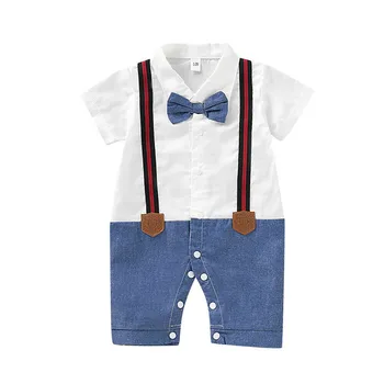 

Fashion Newborn Kids Baby Boy Gentlemen's Bow Romper Jumpsuit Outfits Casual Sunsuit Summer Cute Clothes
