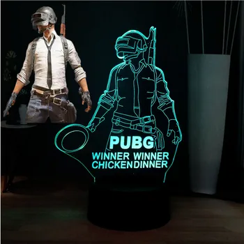 

7 Color Change Game of Cool Player Unknown's Battlegrounds Character LED Atmosphere Table Light Boyfriend Holiday Christmas Gift