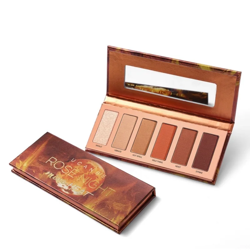 Female Mini Heat Contour Makeup Palette Shimmer Matte Natural Bronzing Highlighter Powder Nude Eyeshadow Set 6 Colors E3 |