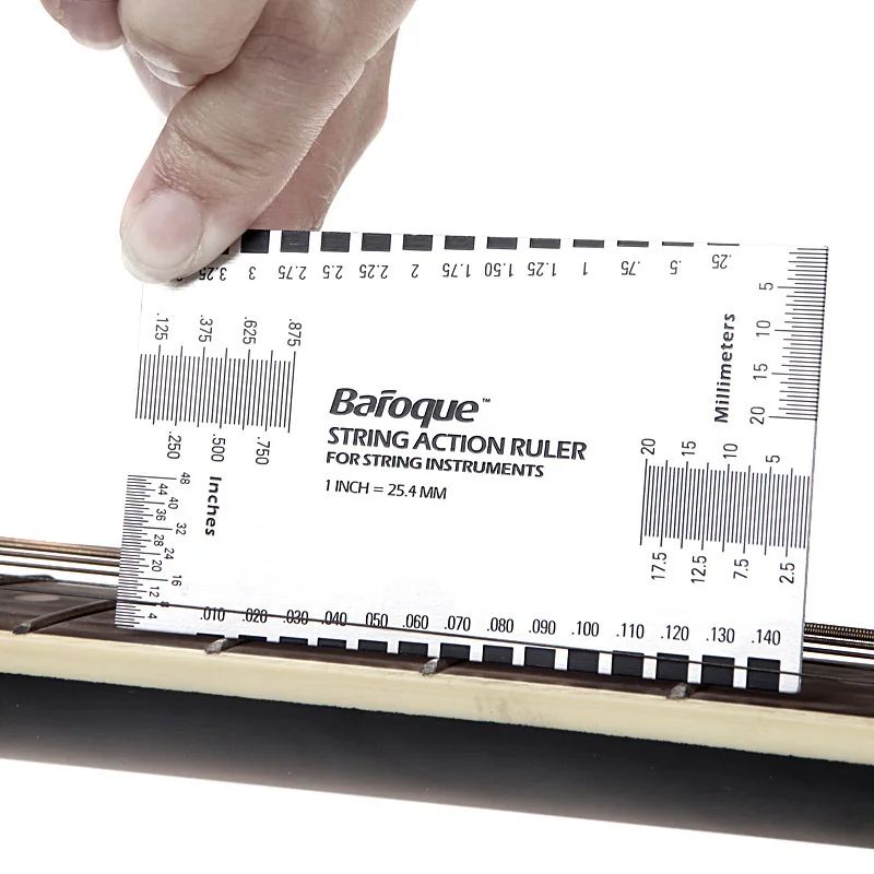 Steel String Action Ruler Gauge Luthier Tool Setup in/mm for Guitar