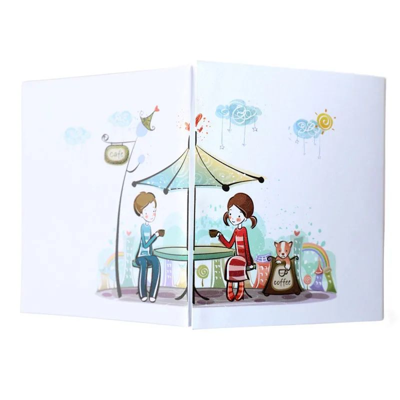  3D Handmade Tri-folding Type Lover MISS YOU Paper Greeting Cards Engagement Invitation Valentine's  - 32950859245