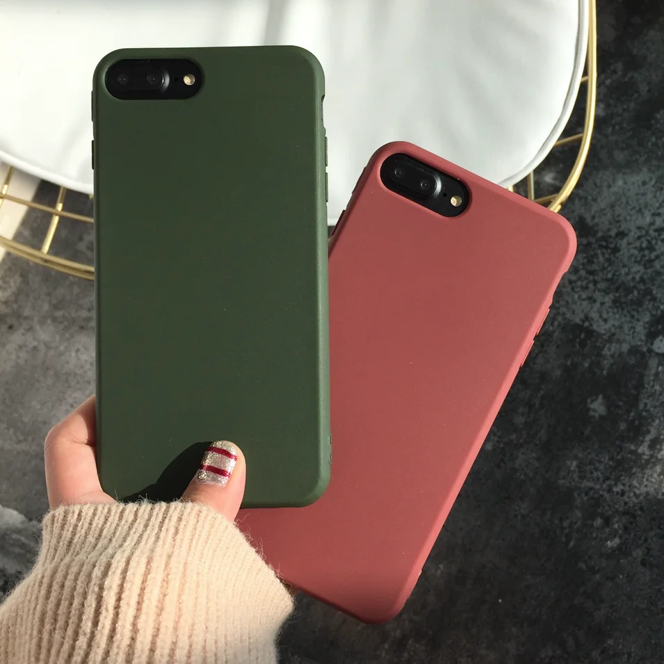 iPhone 6 6S 7 8 Plus X XS Case Soft Silicone TPU Shockproof Cover Mobile Phone Cases for Apple iPhone 7 Case