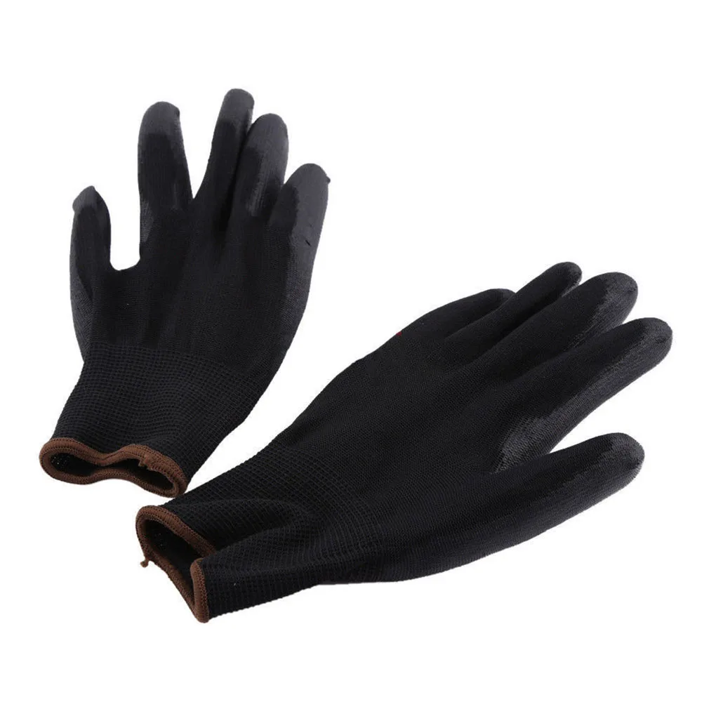

1 Pairs PU Nylon Safety Coating Work Gloves Builders Palm Protect Non-Slip Mittens