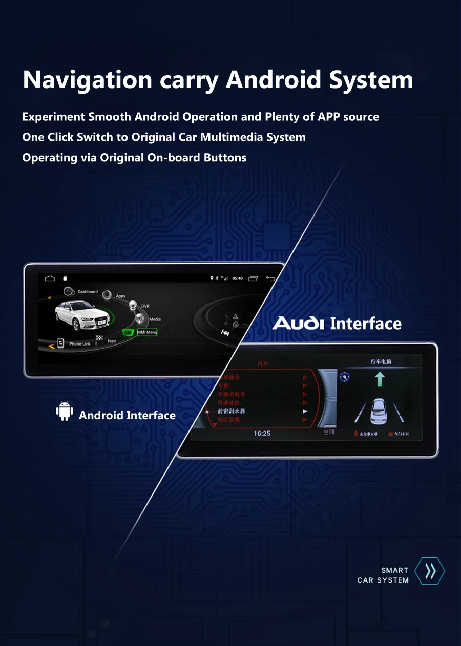 Сенсорный экран автомобиля Android 8,0 радио плеер Подходит для Audi A3- мультимедиа Восьмиядерный Gps навигация Bluetooth с MMI меню