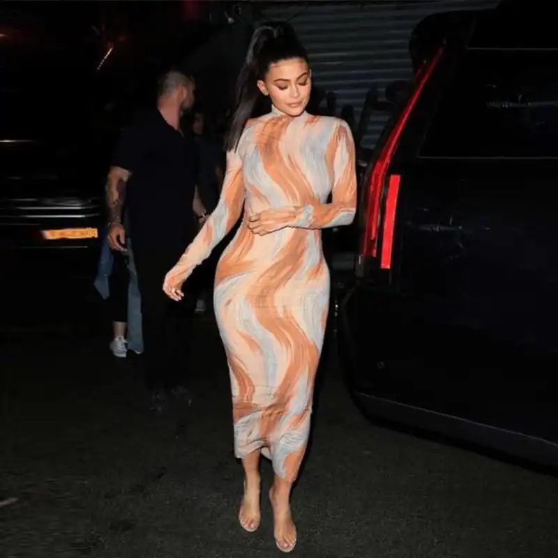 Kylie Jenner Short Black Cut Out Bondage Cocktail Party Celebrity Dress