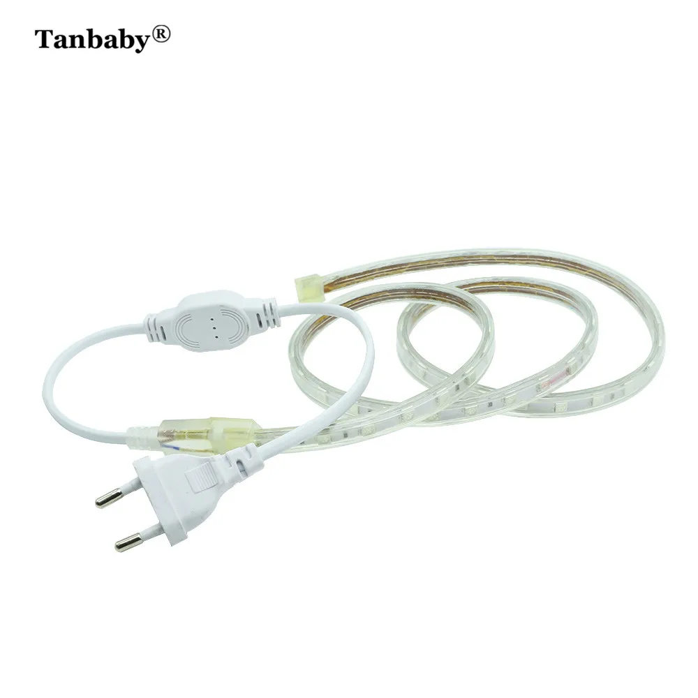 Tanbaby AC220V красный зеленый синий желтый IP67 водонепроницаемая 5050 Светодиодная лента