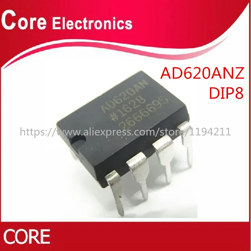10 шт./лот AD620ANZ AD620AN AD620 DIP8|Интегральные схемы| |