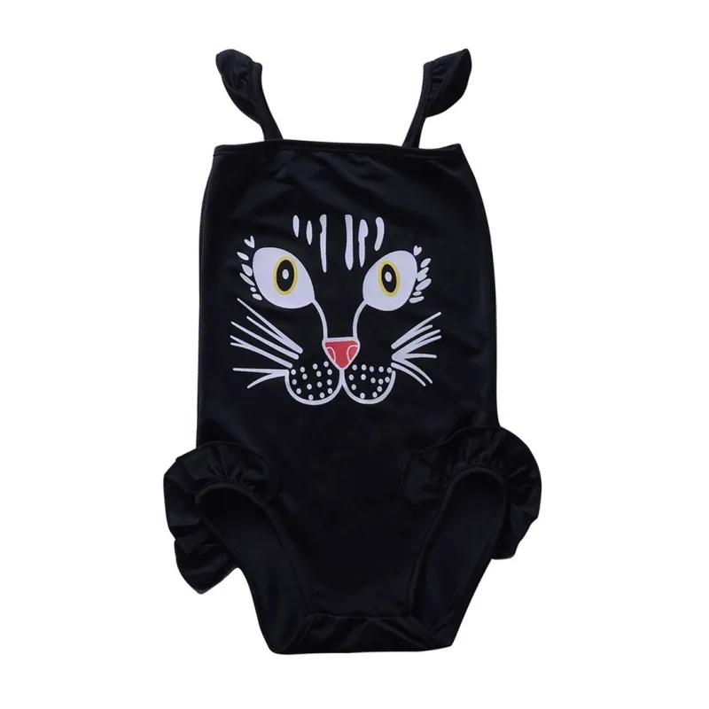 

1-6T Summer Hot Sale Baby Girls Swimsuit Infant Kids Siamese Skirts Cat Cute Cartoon Bodysuit Children Newly Fashion Jumpsuit