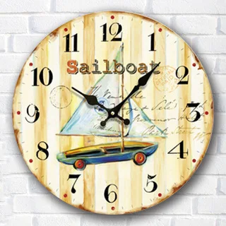 

Europe Retro Clock Creative living room American clock Simple decorative Sailboat clock Bedroom fashion quartz clock