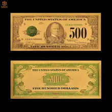 1918 US dollar banconota 500 Dollaro 24k Oro Soldi Falsi Banconote Valuta Statunitense di Carta Raccolta di Denaro