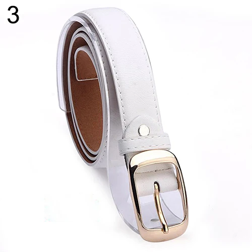 New Women's Fashion Waist Belt Brand All-match Faux Leather Belts Casual Waistband Strap - Цвет: Белый