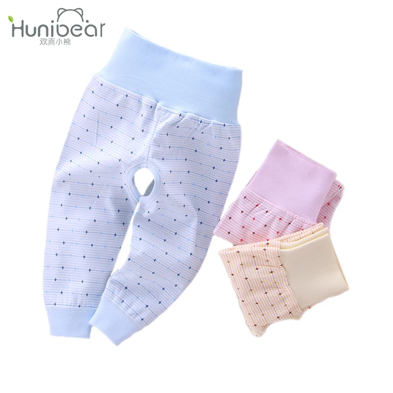 Newborn Pants Open The Crotch Elastic High Waist Baby Boy Leggings