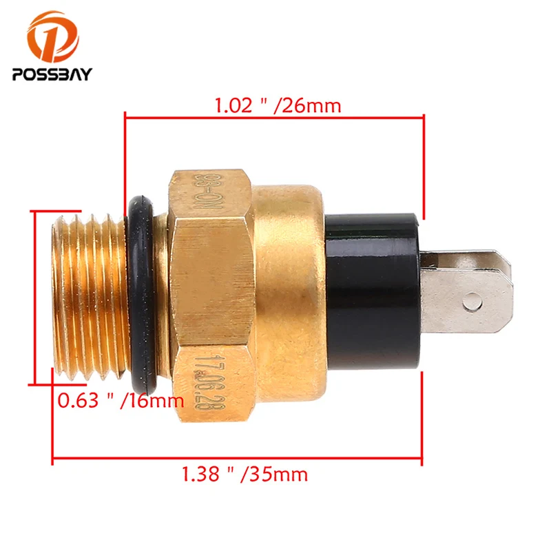 

POSSBAY M16/16mm Motorcycle Radiator Cooling Fan Thermo Switch Sensor for Benelli Motorcycle Accessories Cafe Racer