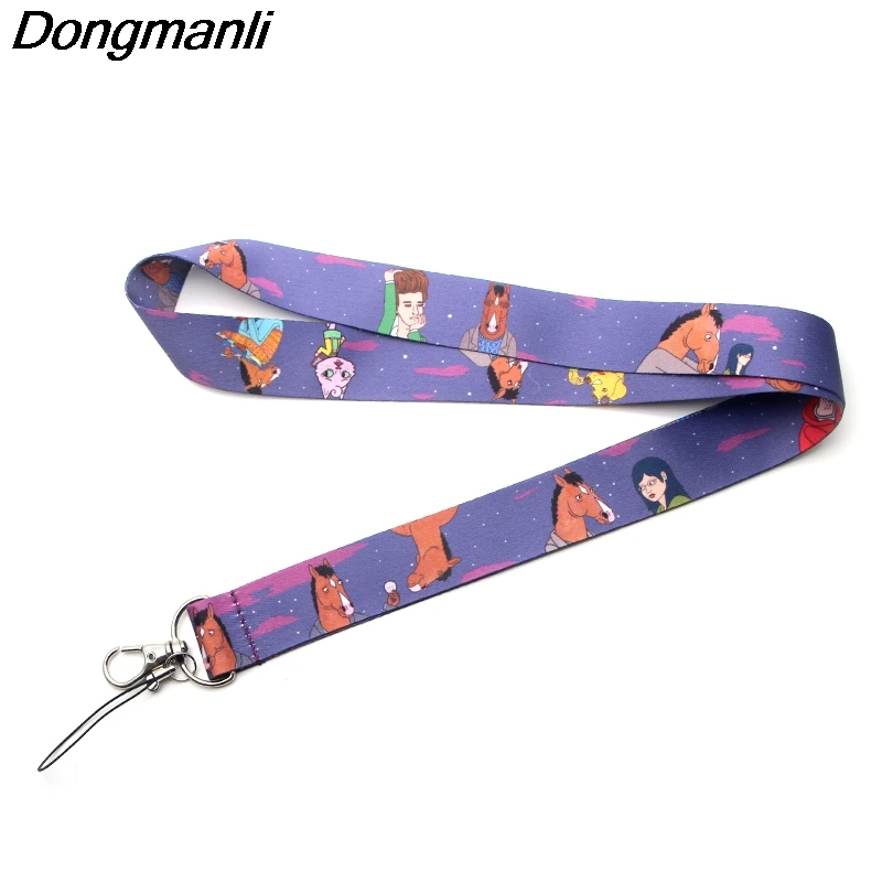 P3625 Dongmanli Конь БоДжек брелок Lanyards держатель удостоверения личности ID карта Пропуск Тренажерный зал мобильный телефон USB бейдж держатель ключевой ремень