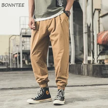 Брюки мужские однотонные свободная полная длина Карманы шнурок Ulzzang мужские s хип хоп мужские брюки высокого качества горячая Распродажа повседневные шикарные