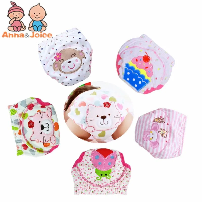 

6pcs/lot Baby Girls Waterproof Learning Pants Girls' Toilet Training Baby Pants 6 Designs Mix Can Be Reused Suit 9-13kg