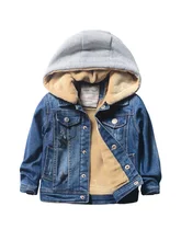 Anlencool Boys plus velvet denim jacket 2018 winter new children’s clothing baby children thick winter clothes children’s jacket