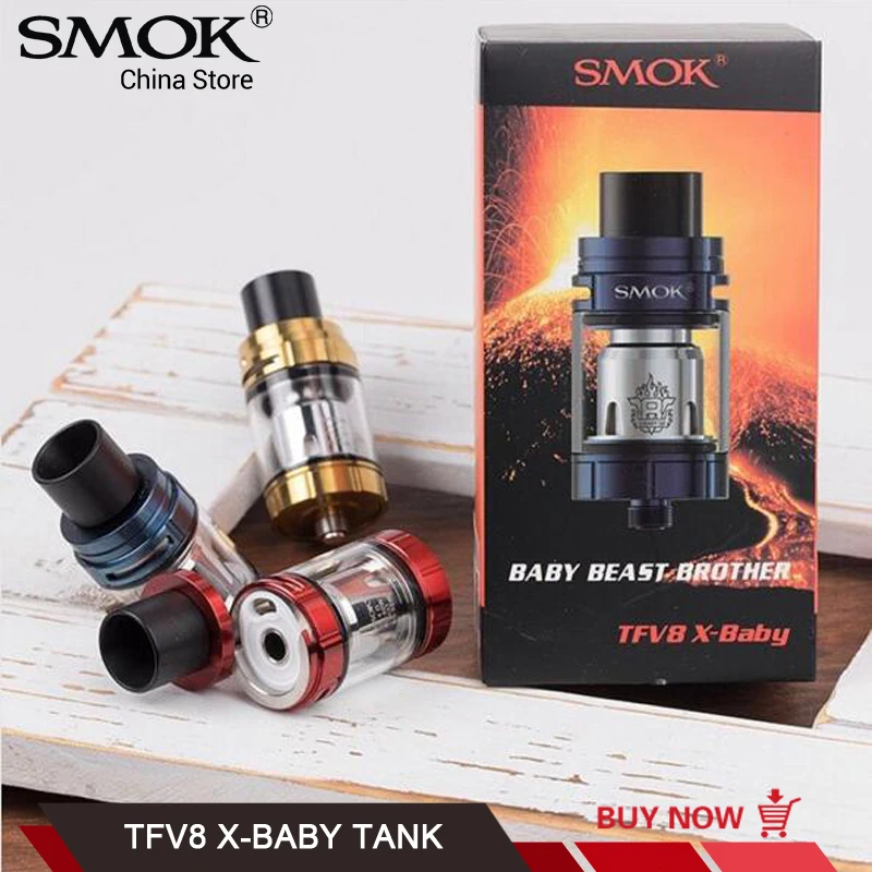 

SMOK X-BABY 4ml TFV8 X-Baby TANK Top Airflow NO leaking 510 Thread Electronic Cigarette Atomizer for Alien G-Priv SMOK Tank